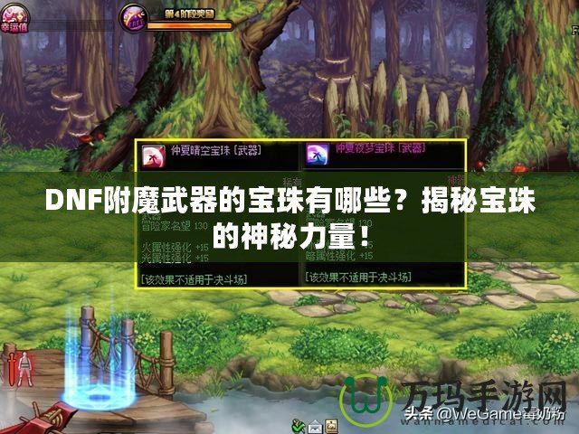 DNF附魔武器的寶珠有哪些？揭秘寶珠的神秘力量！