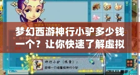 夢幻西游神行小驢多少錢一個？讓你快速了解虛擬世界的移動神器！