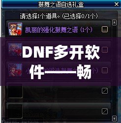DNF多開軟件——暢享游戲新體驗(yàn)，提升操作效率