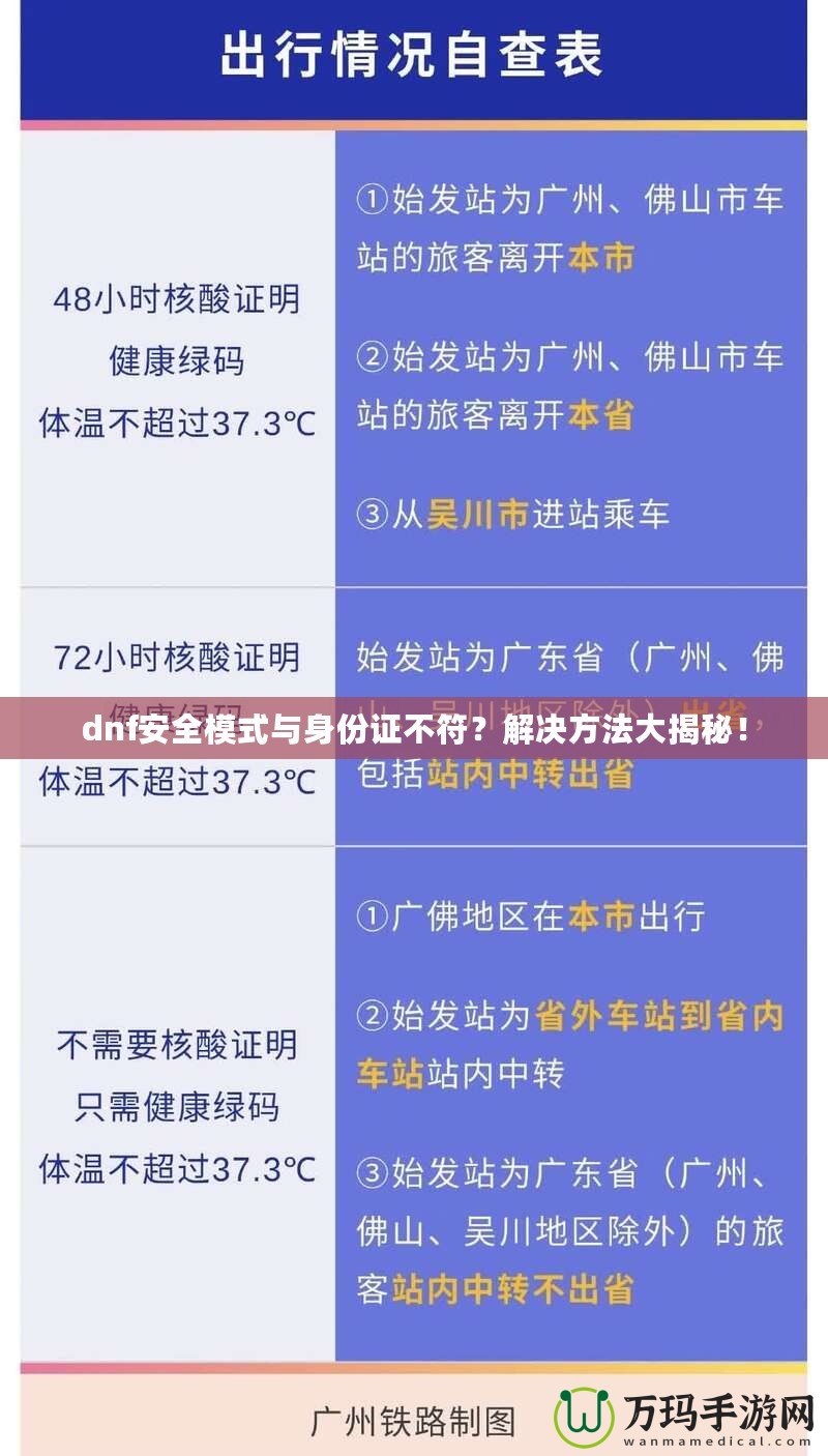 dnf安全模式與身份證不符？解決方法大揭秘！