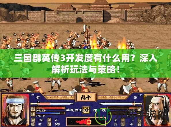 三國群英傳3開發(fā)度有什么用？深入解析玩法與策略！