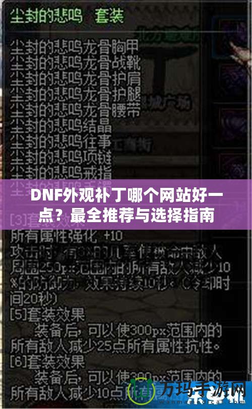 DNF外觀補丁哪個網站好一點？最全推薦與選擇指南