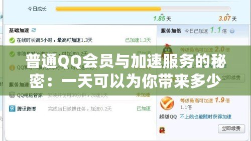 普通QQ會(huì)員與加速服務(wù)的秘密：一天可以為你帶來(lái)多少改變？