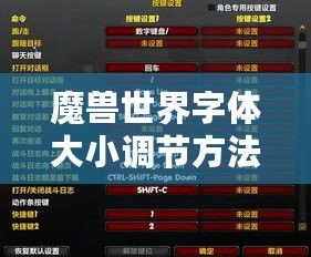 魔獸世界字體大小調節方法詳解：讓你享受更舒適的游戲體驗