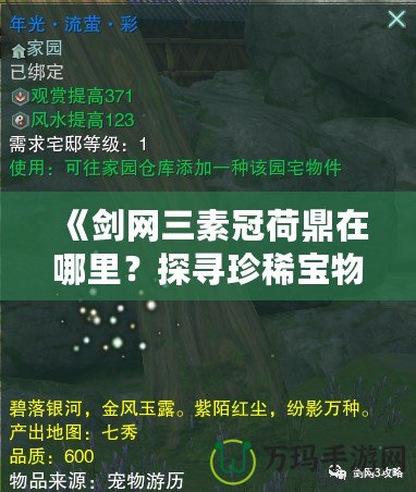 《劍網三素冠荷鼎在哪里？探尋珍稀寶物的奧秘》