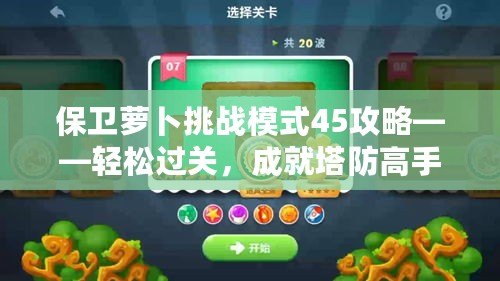 保衛(wèi)蘿卜挑戰(zhàn)模式45攻略——輕松過關，成就塔防高手！