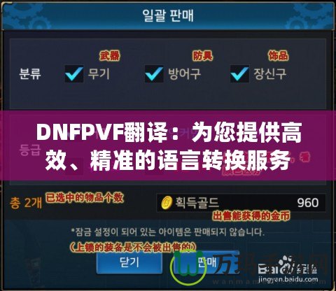 DNFPVF翻譯：為您提供高效、精準的語言轉換服務
