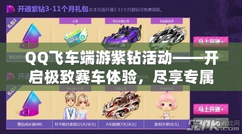 QQ飛車端游紫鉆活動——開啟極致賽車體驗，盡享專屬福利！